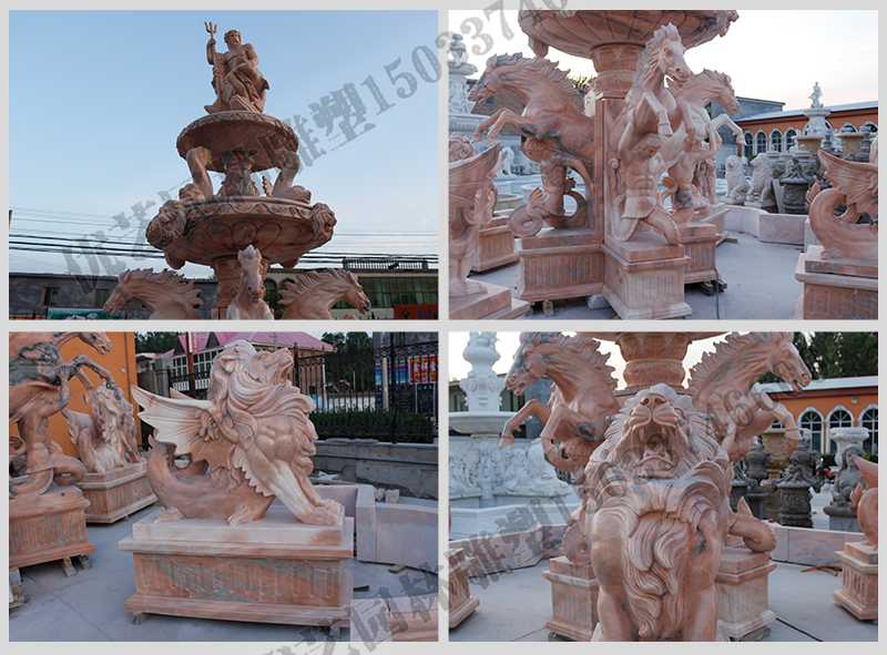 大理石景觀噴泉，石雕噴泉廠家，歐式人物動(dòng)物噴泉