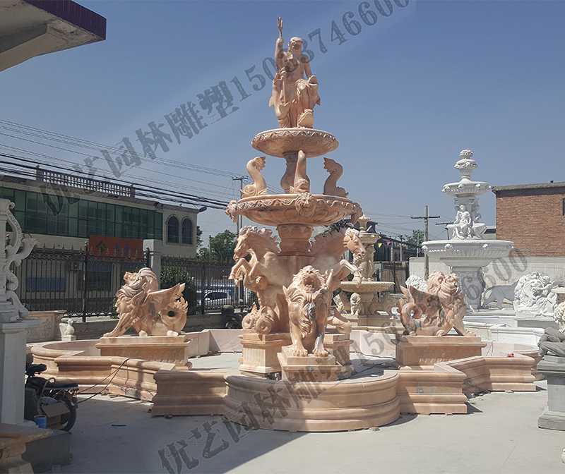 大理石景觀噴泉，歐式大型噴泉，石雕噴泉廠家