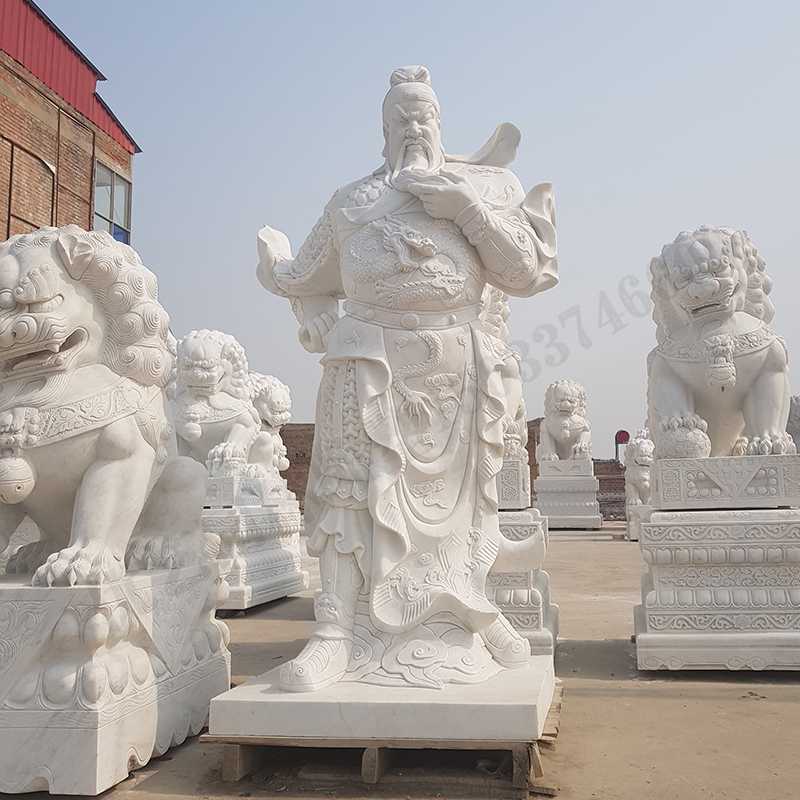 漢白玉關公像,石雕關公像,大理石關公雕像,關羽雕像,河北石雕關公廠家2.jpg